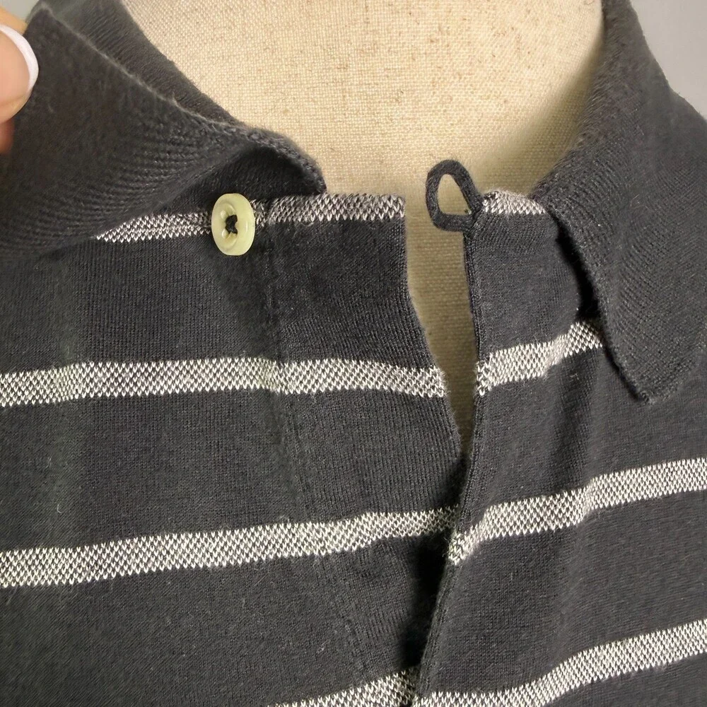 Polo by Ralph Lauren Pima Cotton Men's Polo Shirt, XXL Black & Gray Stripes Soft
